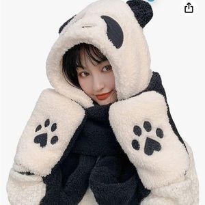 Panda 🐼 winter plush 3 in 1 hat, scarf, & mittens set